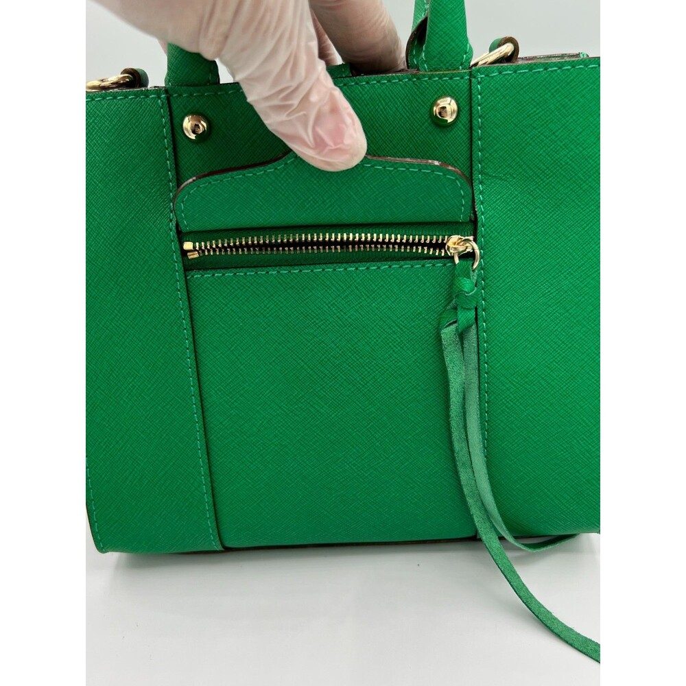 REBECCA MINKOFF Mini MAB Green Shoulder Bag Crossbody Leather Tote - Picture 7 of 14